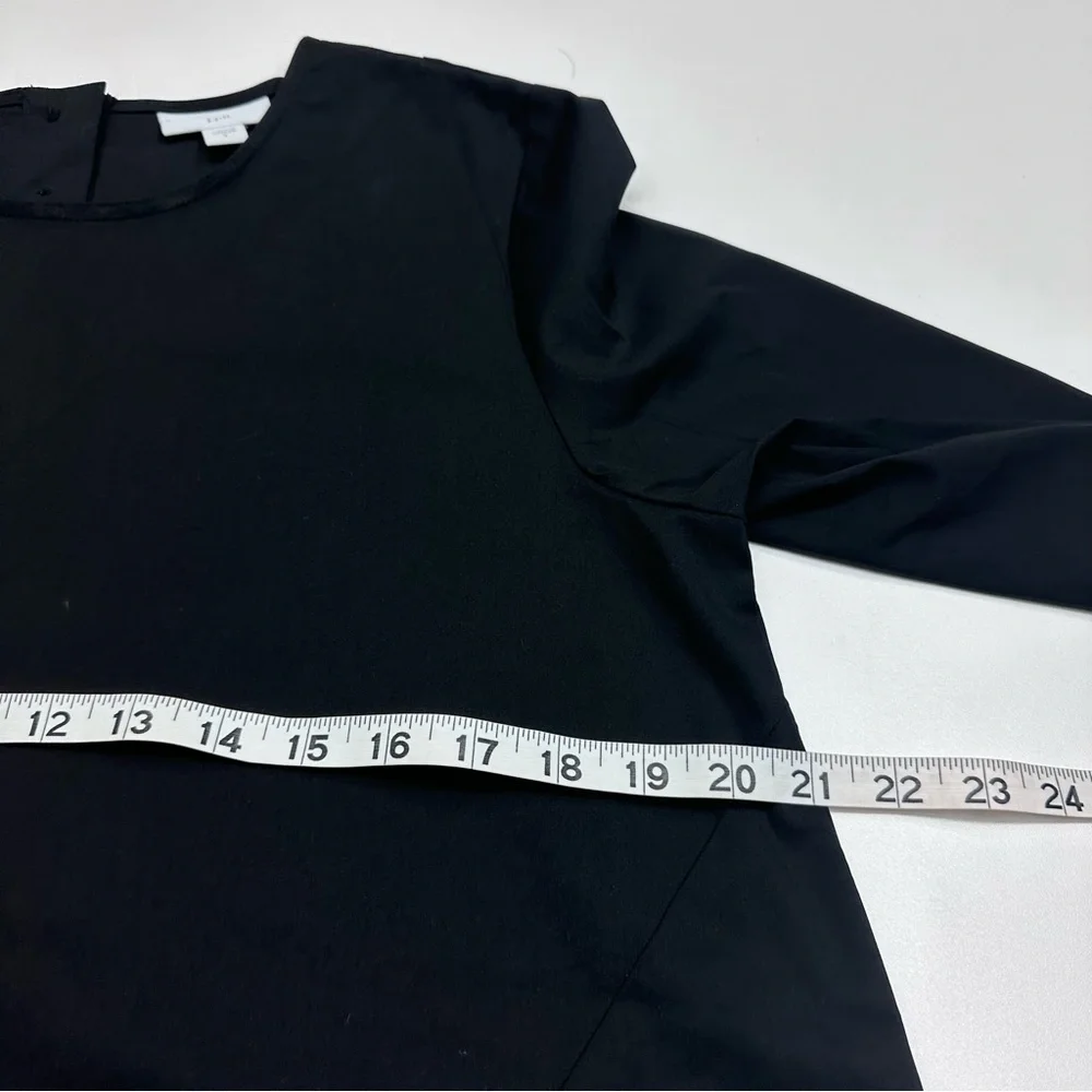 J. Jill Black Asymmetrical 3/4 Sleeve Tunic Blouse Women’s Size Small